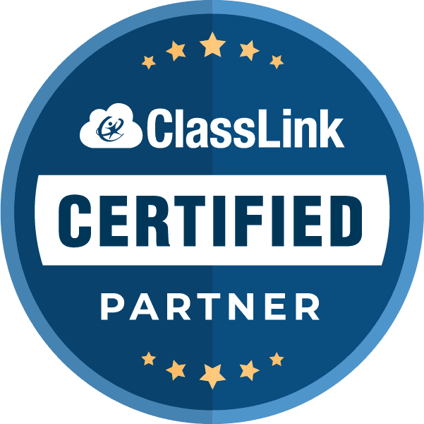 ClassLink certified partner badge. This partnership will support more than 23 million students and teachers by combining Mojo Helpdesk's plug-and-play help desk software with ClassLink's widely-adopted access, analytics, and identity management platform.