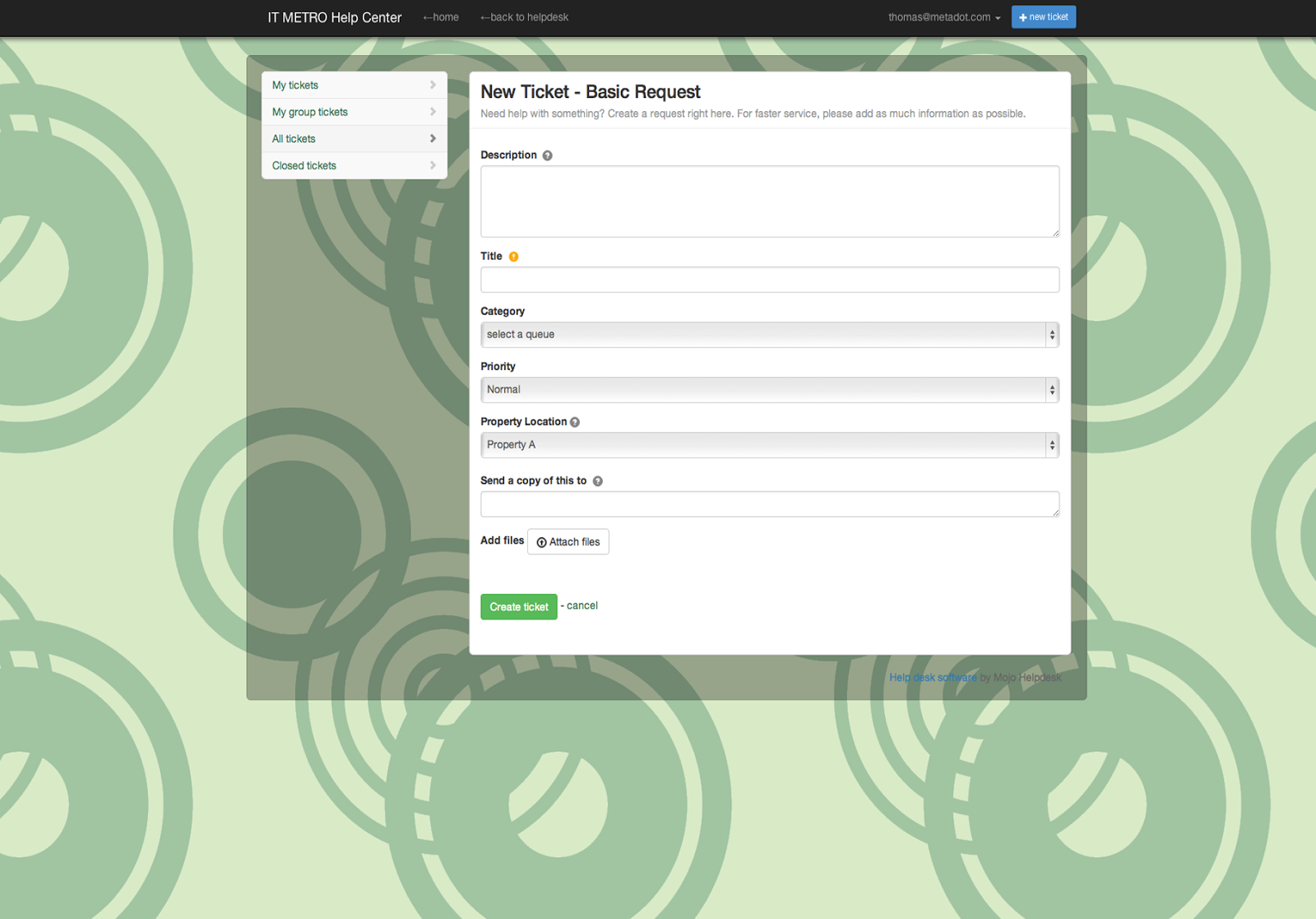 New Ticket - Basic Request