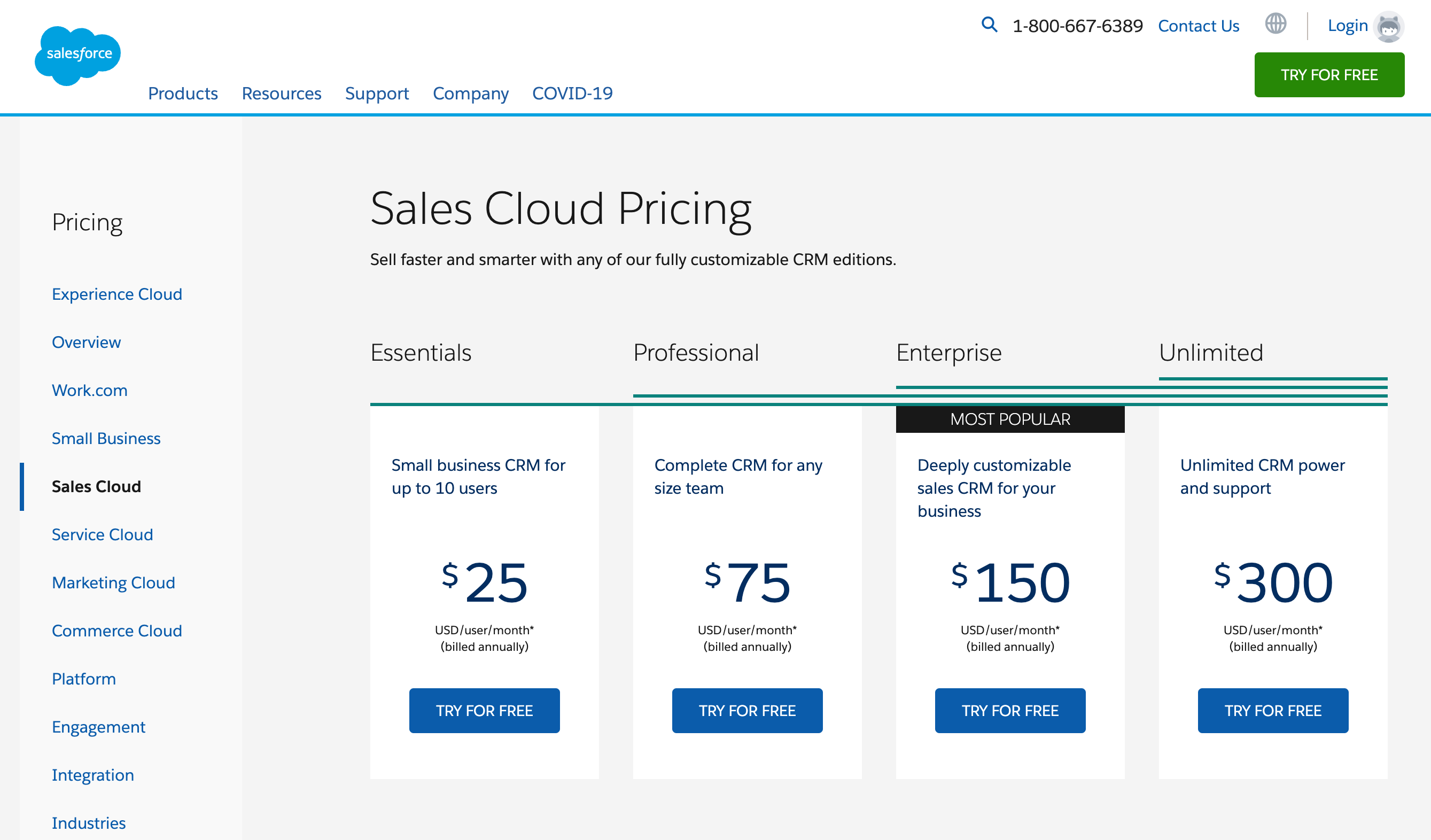 Salesforce Sales Cloud Pricing