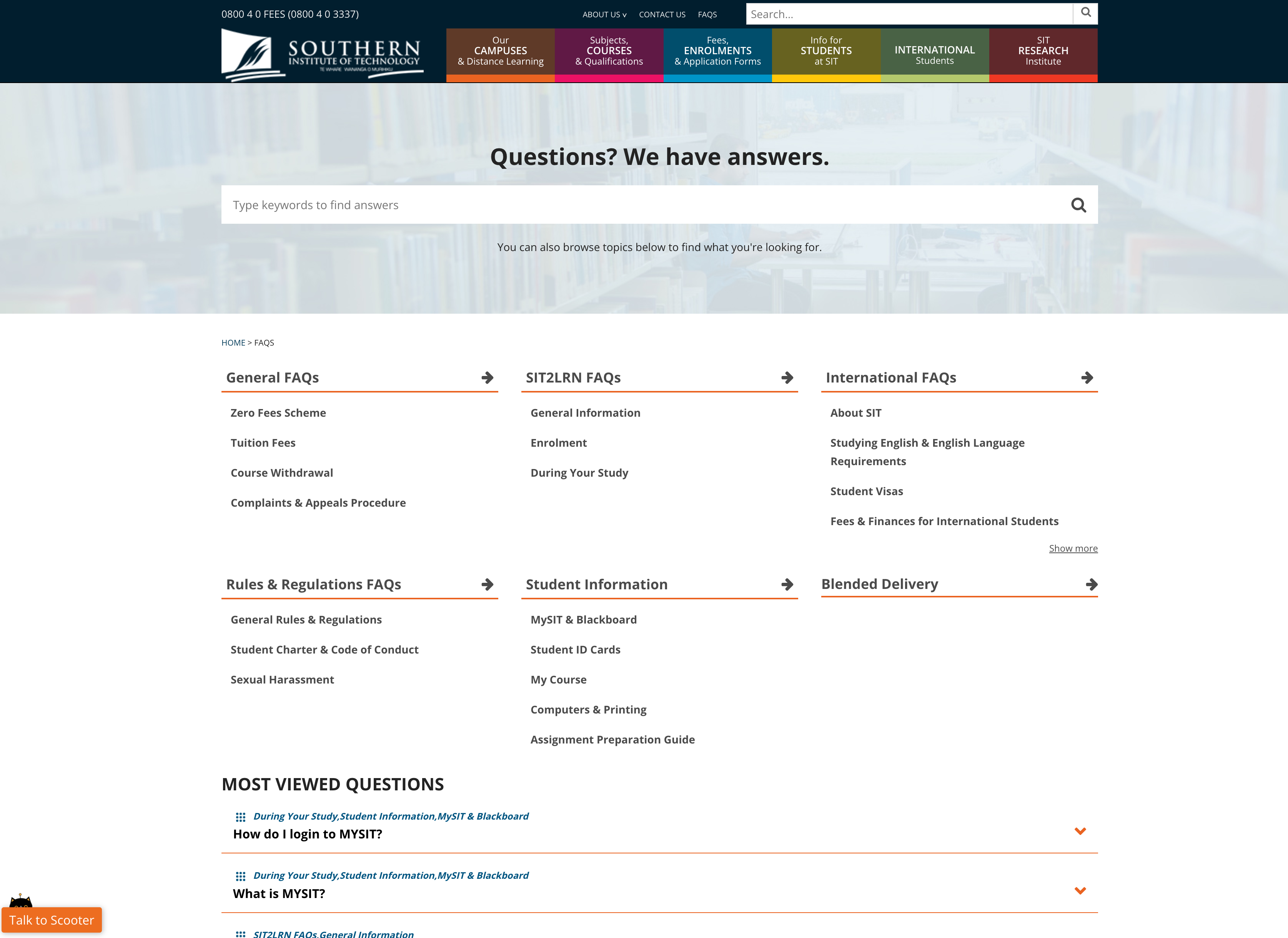 Southern Institute FAQ Page