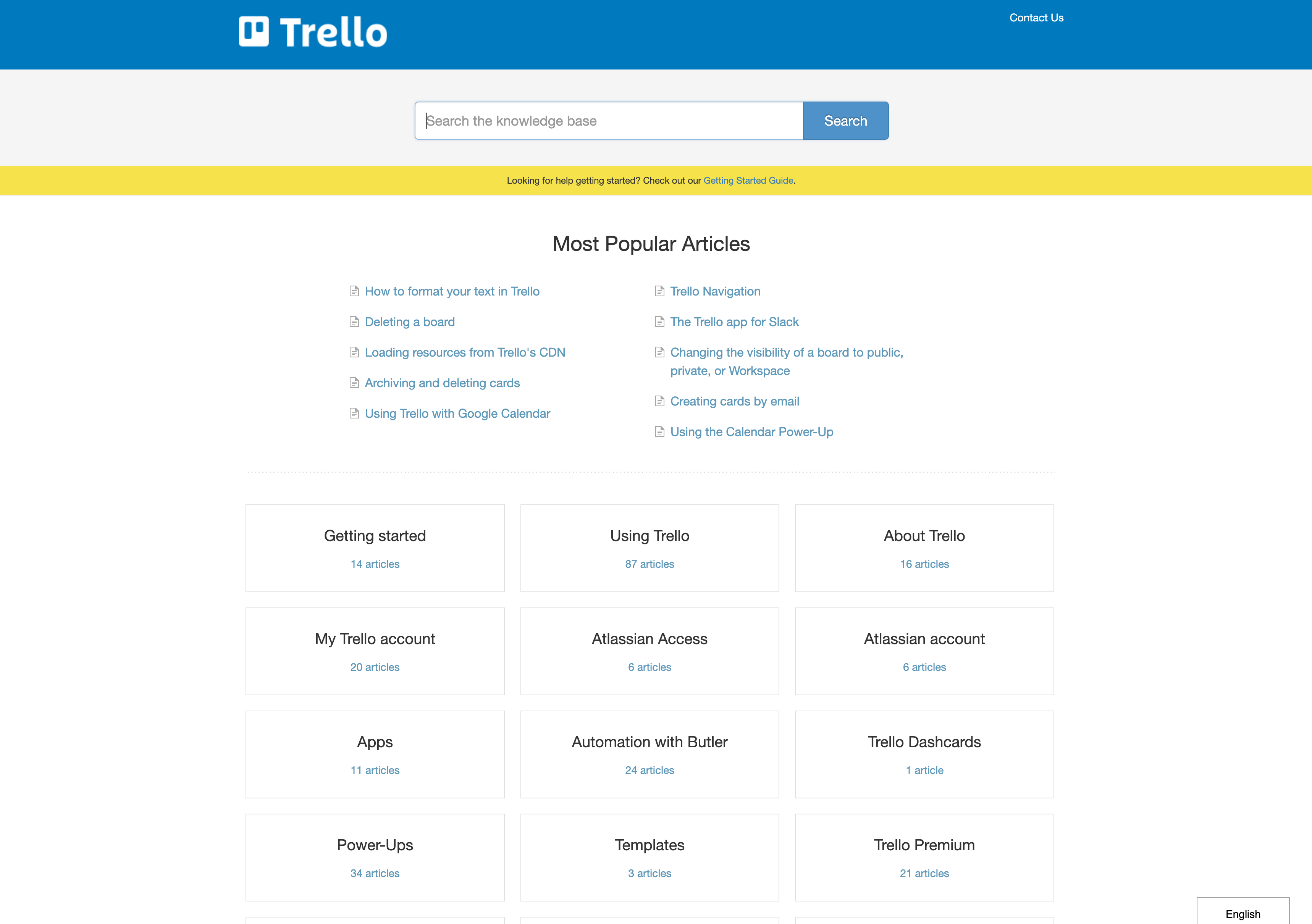 Trello FAQ Page Example
